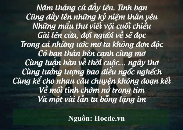bài thơ về tình bạn